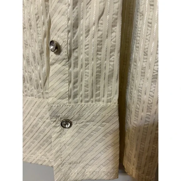 Roar Women Western Rocker Pearl Snap Shirt Large Embroidered Edgy Cowgirl Rodeo - Picture 7 of 11